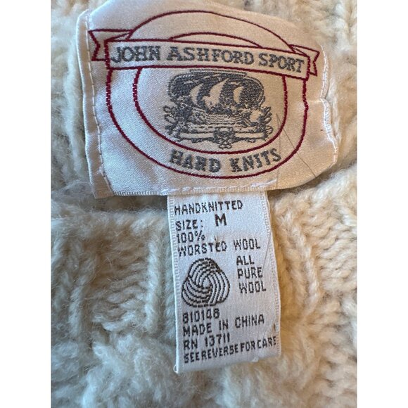 Handknitted John Ashford Sport Wool Sweater Fisherman Med - Picture 2 of 5